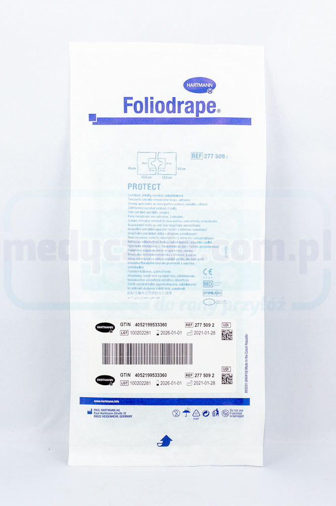 Sterile Foliodrape 1-teilige Abdeckungen 45x75 mit Öffnung